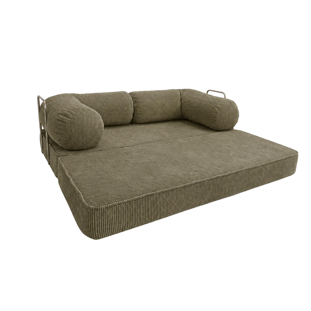 ELEGANTES und komfortables zeitgenössisches Sofa Khaki - Waldgrün, Textil (200/70/100cm) - SURB