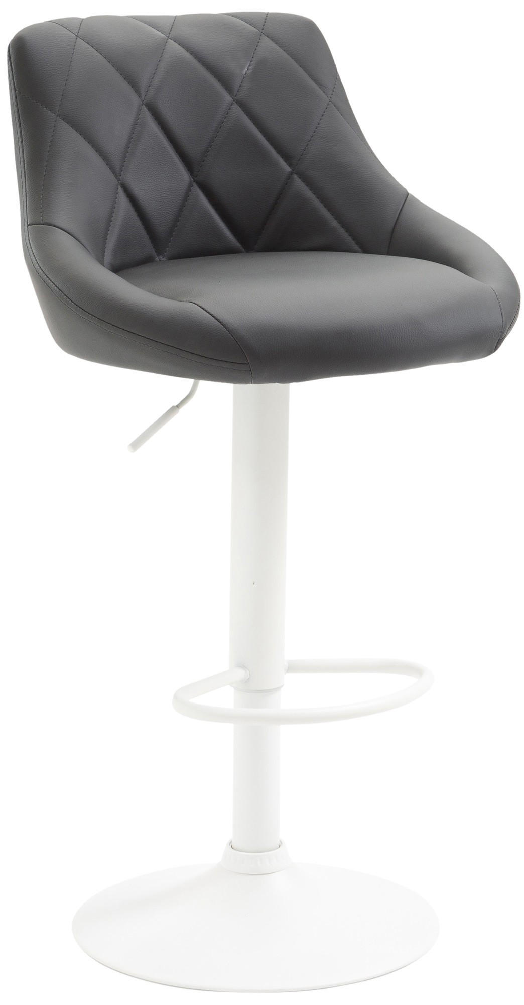 BARHOCKER Lazio 83-104x46x49 cm Grau - Grau, Leder (46/83/49cm) - furnicato