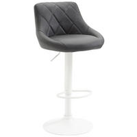 BARHOCKER Lazio 83-104x46x49 cm Grau - Grau, Leder (46/83/49cm) - furnicato