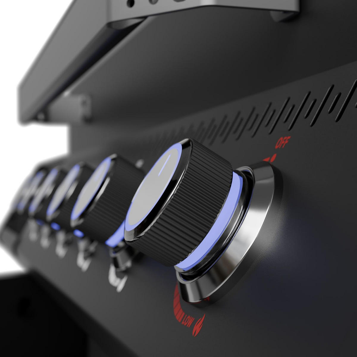 GASGRILL Tennessee Schwarz 6+1 - Schwarz, Metall (145/117/55cm) - Juskys