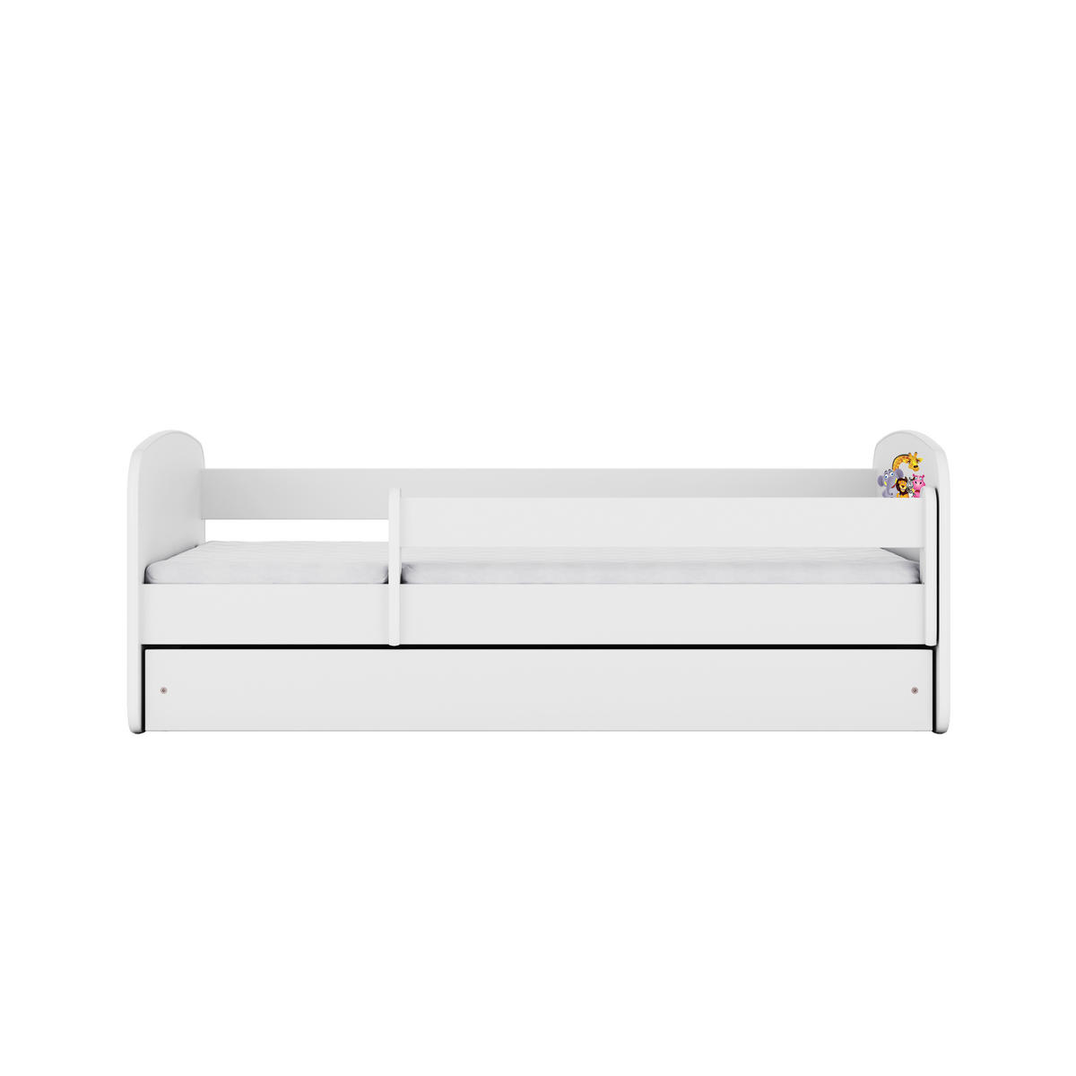 KINDERBETT Zoo mit Schublade 180/80 90/61/184 - Weiß, Holzwerkstoff (80/180cm) - RAUMHIRSCH FURNITURE