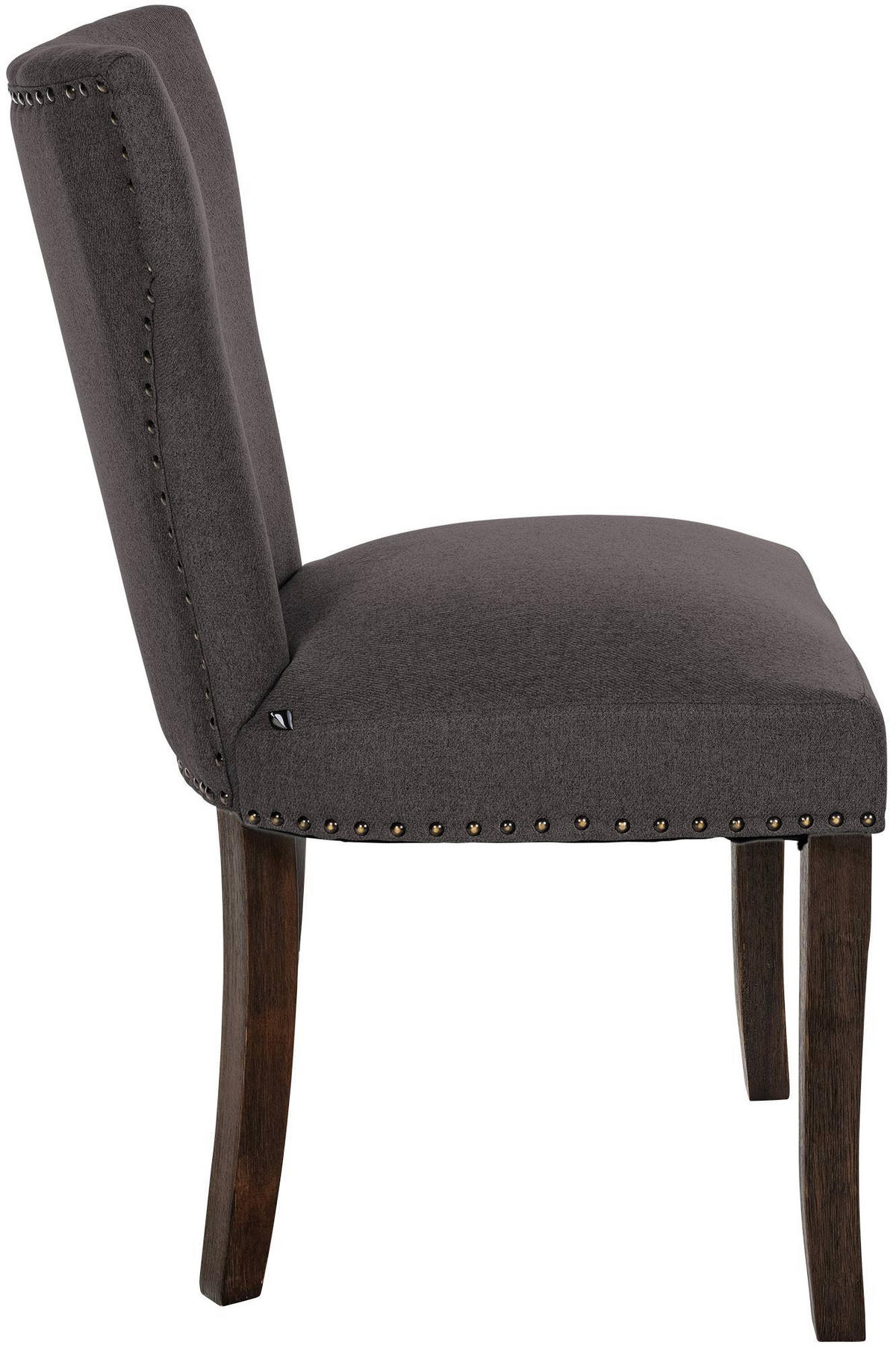 WOHNZIMMERSTUHL 2er Set Stoff dunkelgrau - Dunkelgrau, Holz/Textil (52/90/59cm) - CLP