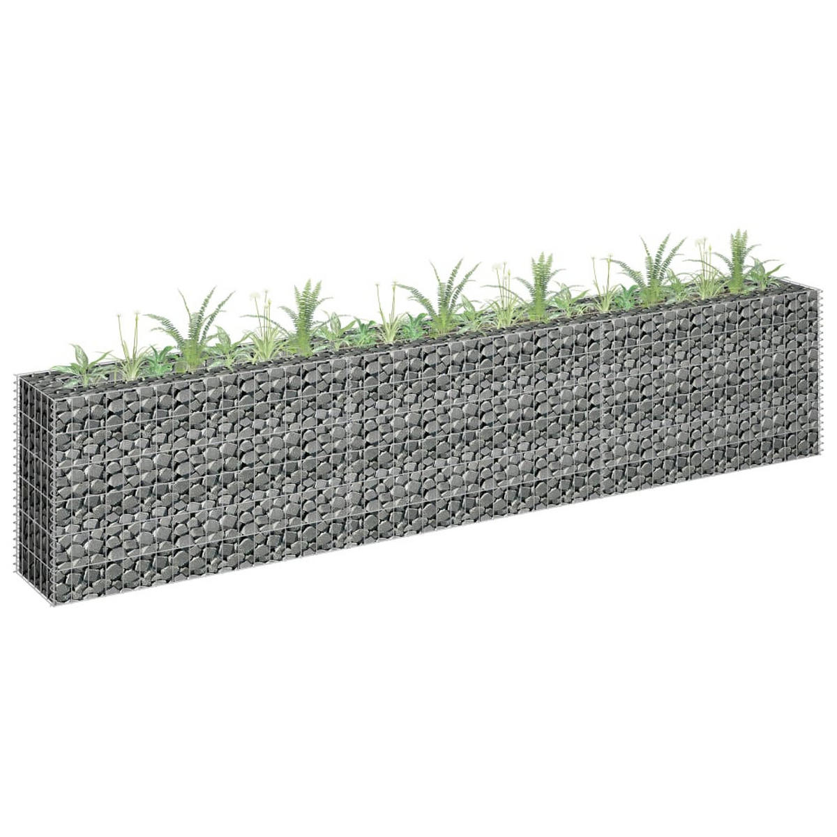 HOCHBEET aus Gabionen ROON aus Stahl 270x30x60 cm - Silberfarben, Metall (270/60/30cm) - DELUKE
