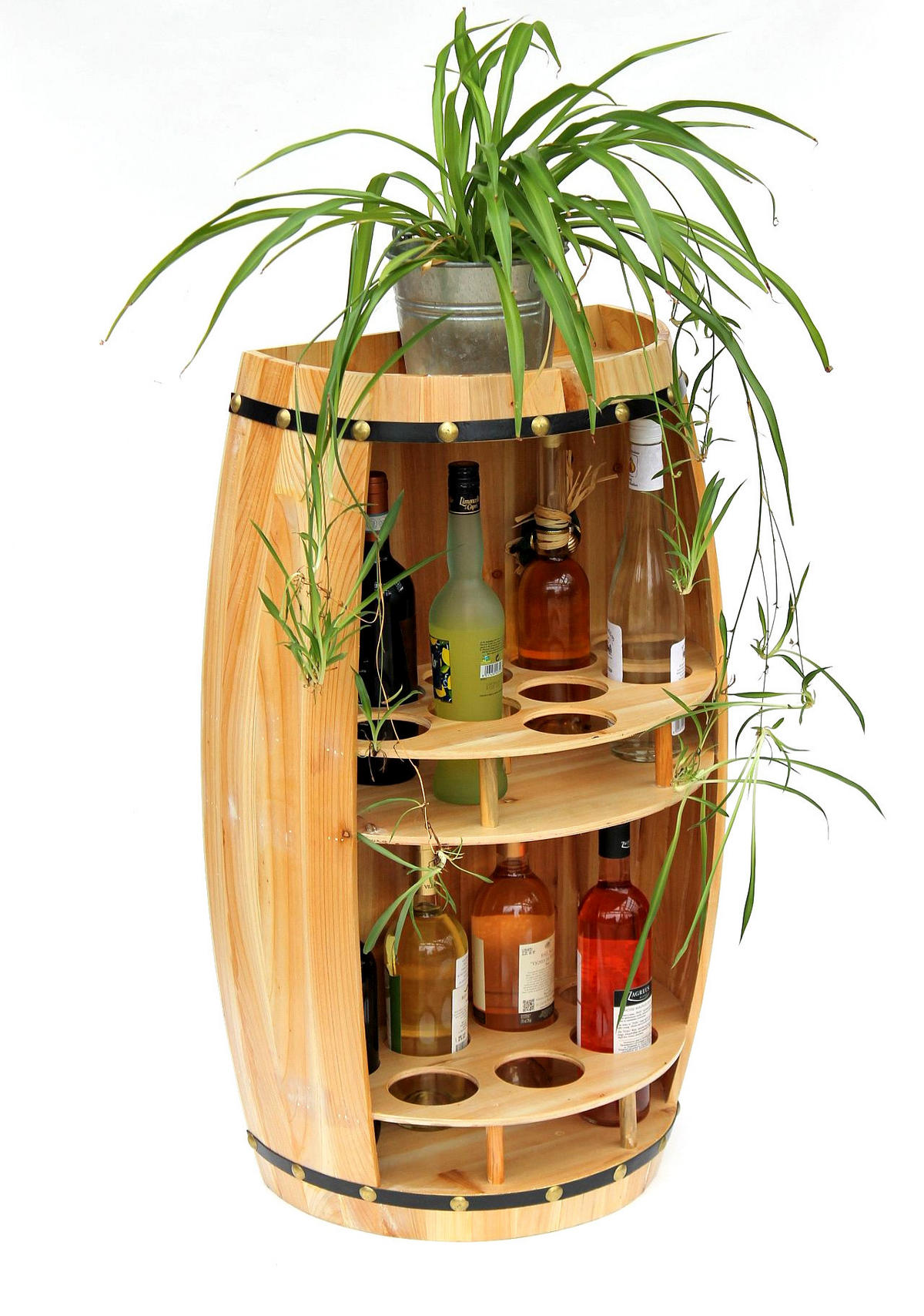 WEINREGAL Halbrund Holz 83 cm 9001 - Hellbraun, Holz (52/83/29cm) - DanDiBo
