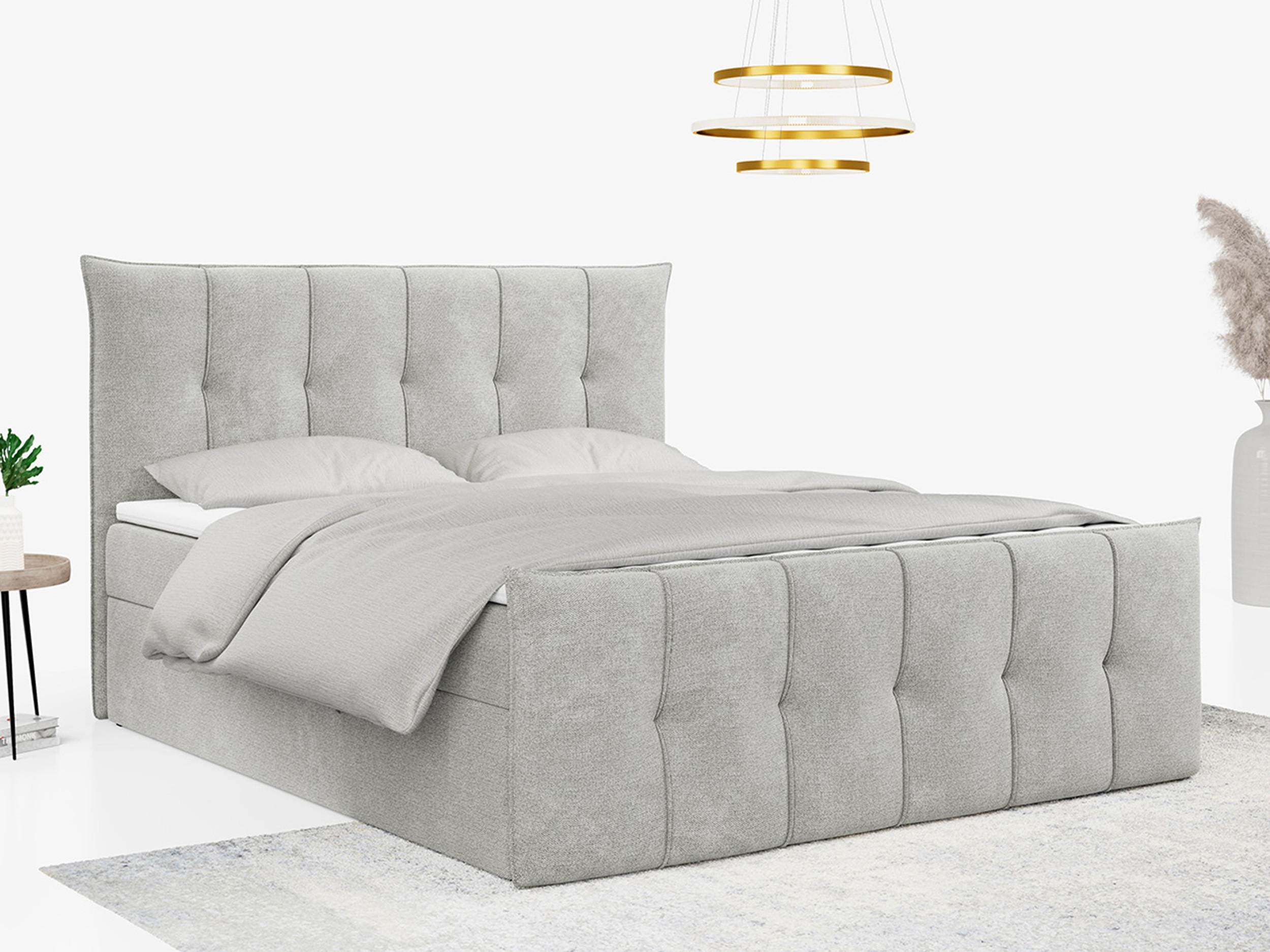 BOXBETT PREMIUM 11 180/200 Hellgrau Struktur - H3 - Hellgrau, Holz/Textil (180/200cm) - MKS