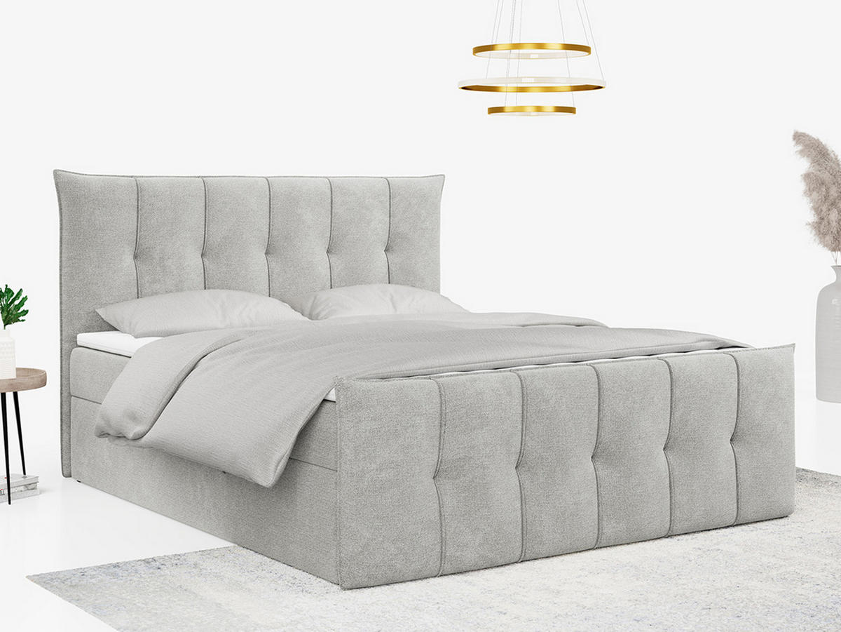 BOXBETT PREMIUM 11 180/200 Hellgrau Struktur - H3 - Hellgrau, Holz/Textil (180/200cm) - MKS