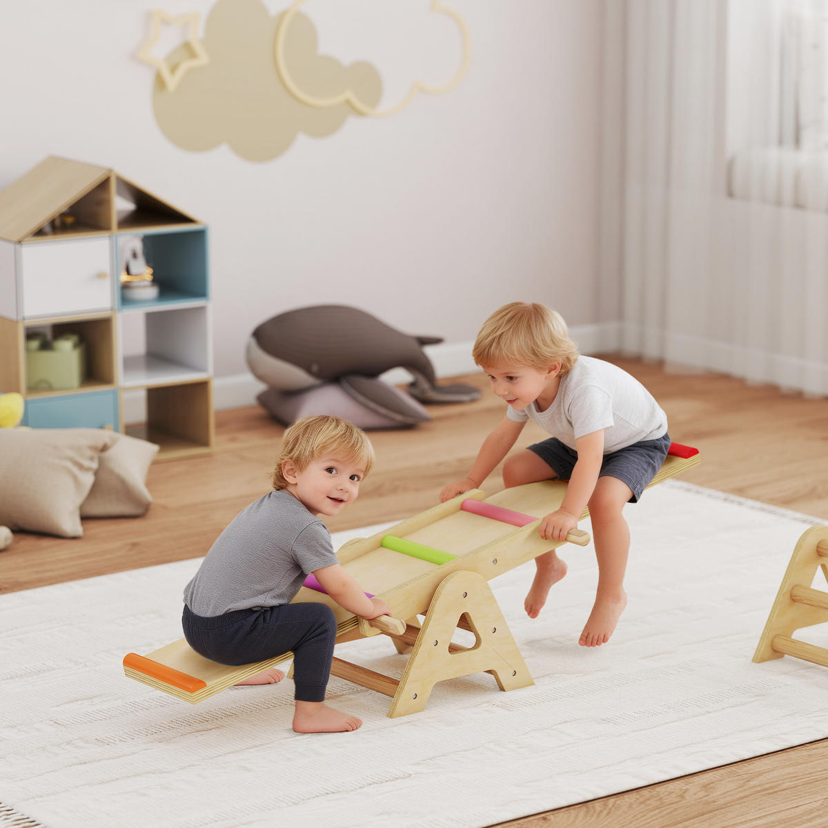 BALANCEWIPPE 2-in-1 DE-09834 Holz - Multicolor, Holz (38/133cm) - ComfortXL