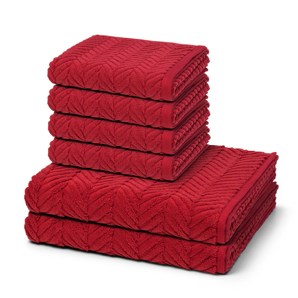 FROTTIERSET Sensual Skin Zopf 6-teilig - Dunkelrot, Textil (50/100cm) - Ross