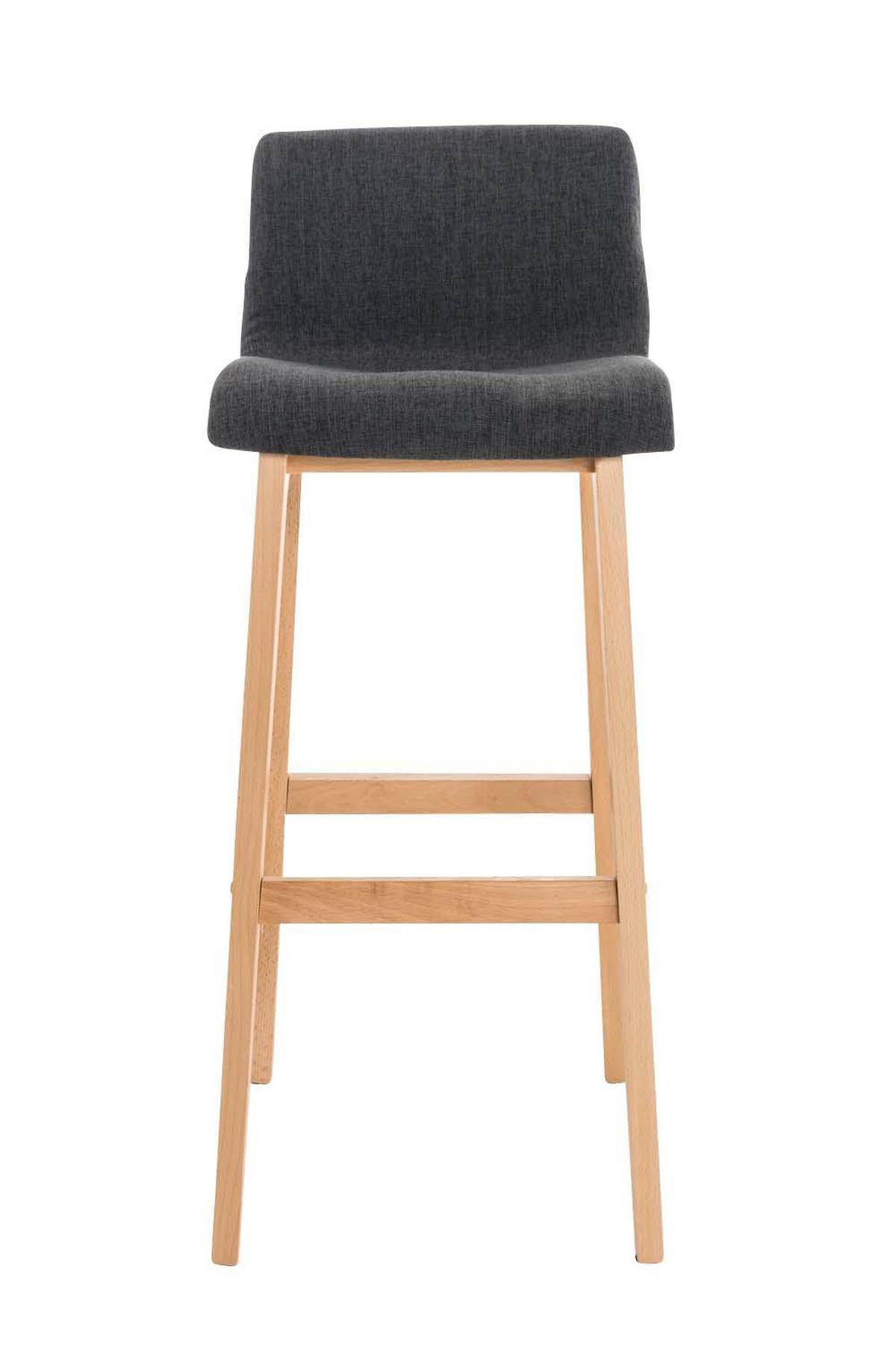 BARHOCKER Stoff dunkelgrau - Eukalyptusholzfarben/Dunkelgrau, Holz/Textil (41/101/46cm) - CLP