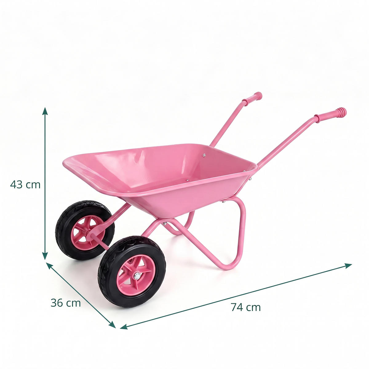 KOLEČKO Růžové pro děti 2 kola - růžová, kov/plast (74/43/36cm) - Relaxdays