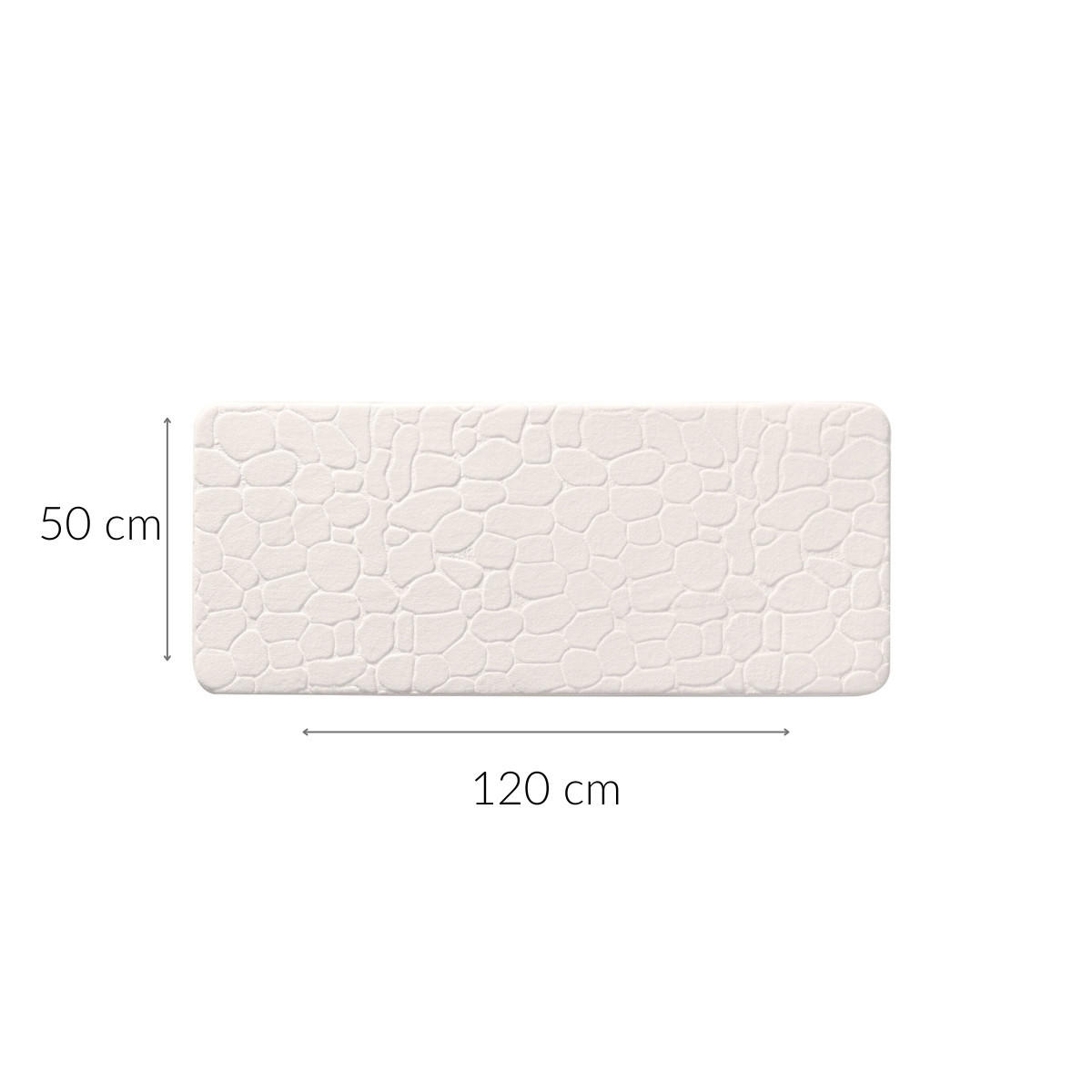 BADMATTE Geprägtes Muster 50/120 cm - Weiß, Textil (50/120cm) - Douceur d´intérieur