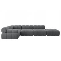 ECKSOFA modulares Sofa Felto-L2 - 380x190x70 cm Dunkelgrau Cord - Dunkelgrau, Holzwerkstoff/Textil (380/190cm) - ALTDECOR