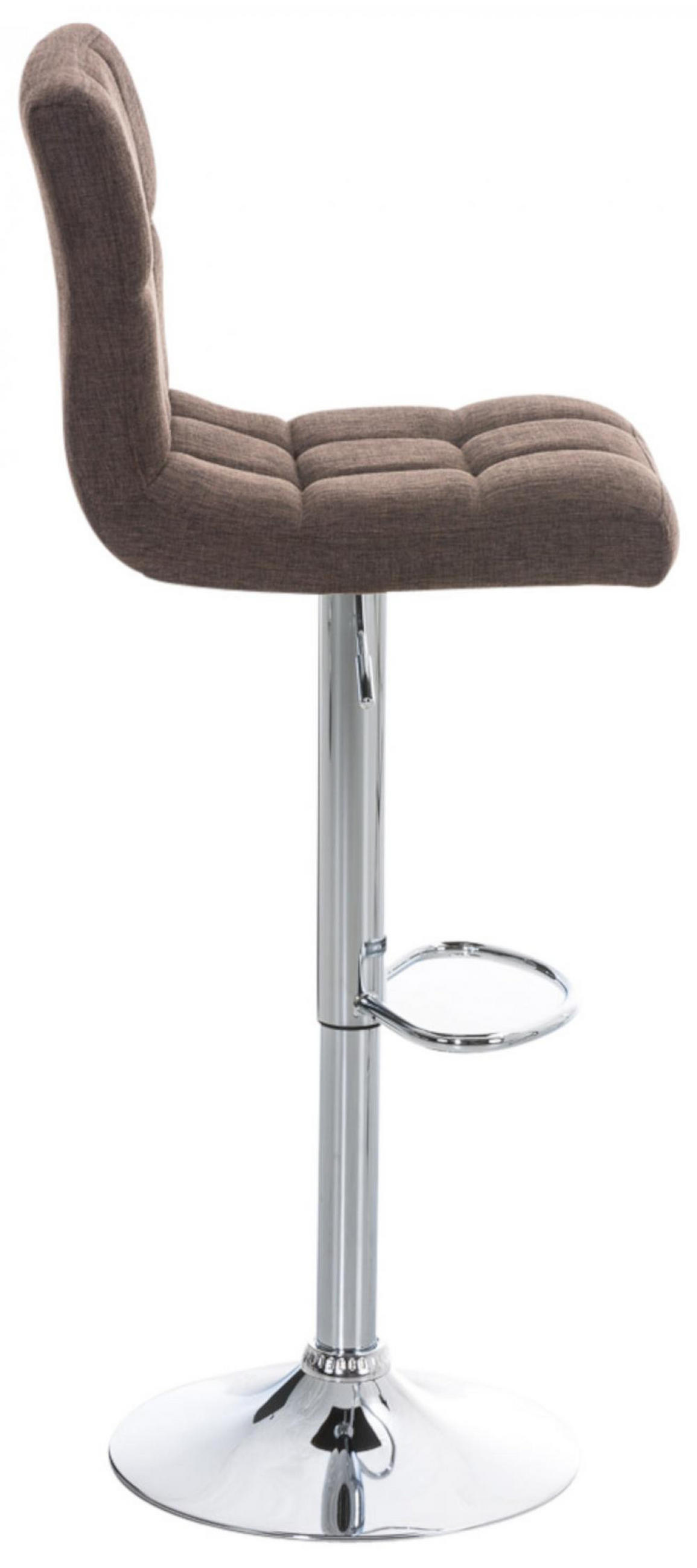 BARHOCKER 2er Set Stoff Braun - Chromfarben/Braun, Textil/Metall (46/94/47cm) - CLP