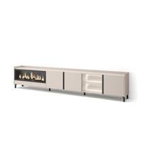 LOWBOARD, Beige, 315/35/61cm, Kamin mit Feuereffekt XXL - Beige, Holzwerkstoff (315/61/35cm) - Skraut Home