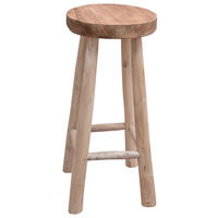 BARHOCKER Teak Massivholz - Braun, Holz (37/76/37cm) - vidaXL