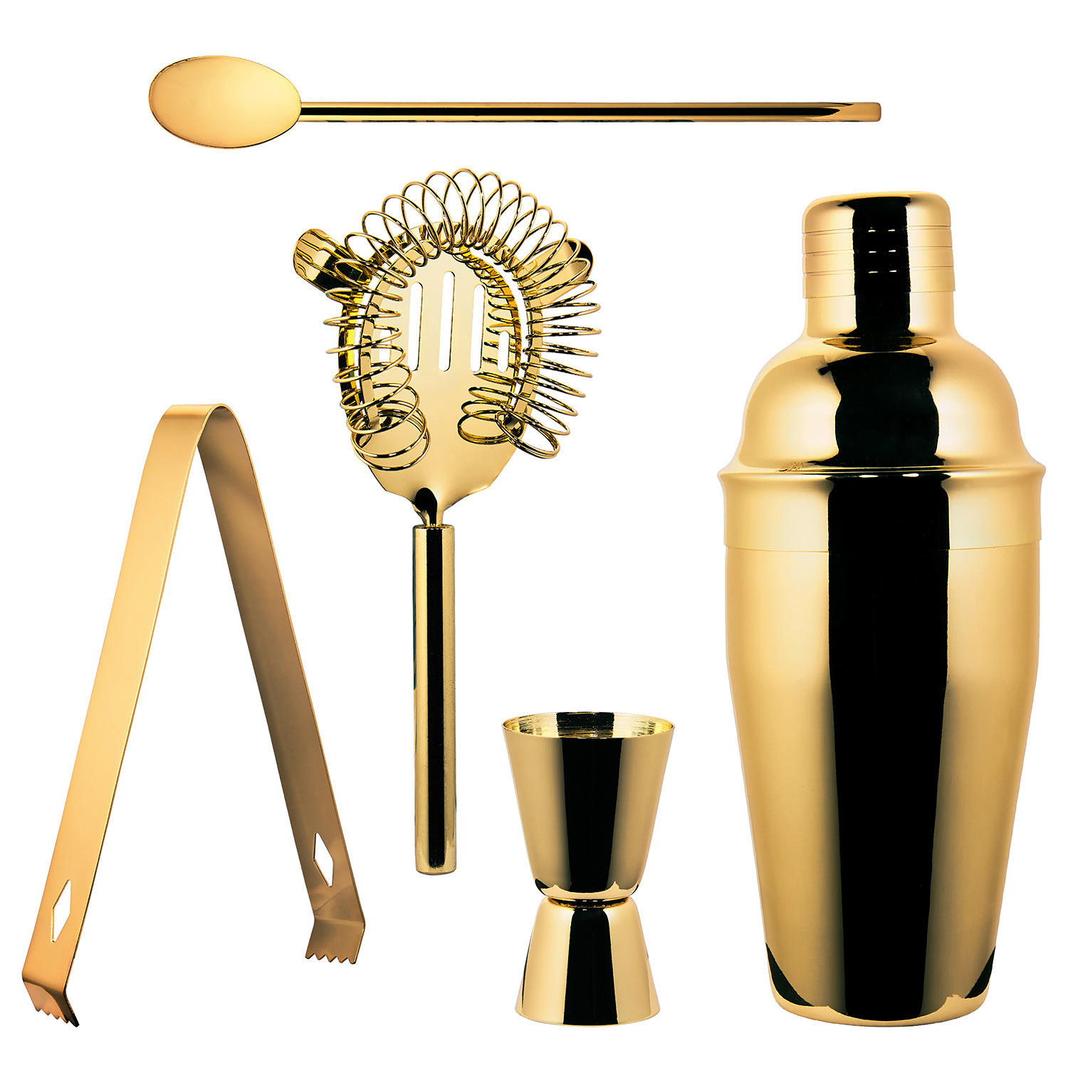 Butlers Cocktail-Set Gold 27x9x27 cm