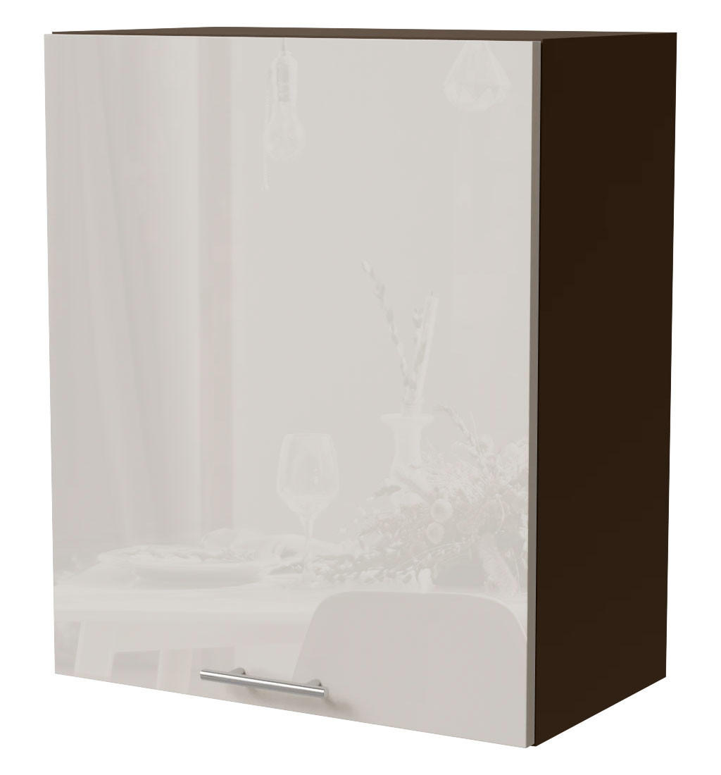 Feldmann-Wohnen Hängeschrank Creme, Dunkelgrau 60x72x32.5 cm