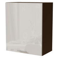 HÄNGESCHRANK Brerra W2/60 Lava / RAL 9001 creme Hochglanz 60 / 32,5 / 72cm - Dunkelgrau/Creme, Holz/Holzwerkstoff (60/72/32.5cm) - Feldmann-Wohnen