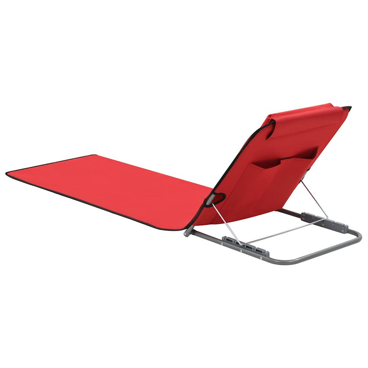 KLAPPBARE Strandmatte 2Er Set Stahl Und Stoff Rot - Rot, Metall (53/47/160cm) - vidaXL