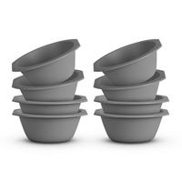 SCHÜSSEL Kunststoff Ø15,5 cm Grau 8er-Pack - Grau, Kunststoff