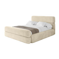 POLSTERBETT mit Bettkasten, Fußteil und Lattenrost, Boxbett mit Matratze H3/H4 - ENORA-Z 140x200 Beige - Ecru, Holzwerkstoff/Textil (140/200cm) - ALTDECOR