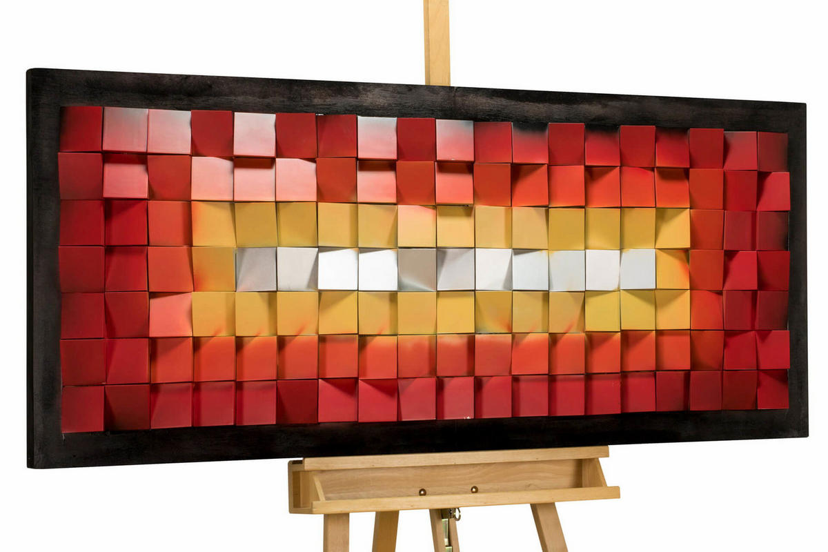 WANDBILD Rot 130/53 cm - Rot/Weiß, Holz/Kunststoff (7.07/53cm) - KUNSTLOFT