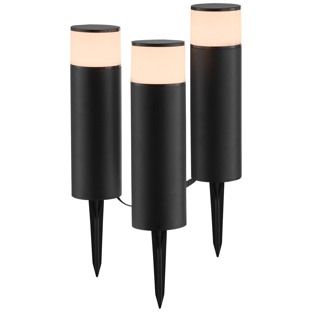 LED AUßENLEUCHTE Dody Schwarz/Weiß 7,6/7,6/38,8 cm - Multicolor, Kunststoff (7.6/7.6/38.8cm) - Brilliant