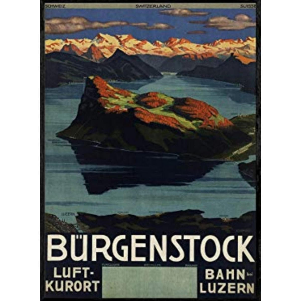 POSTER Europa Bürgenstock A3 Rahmenlos - Klar, Papier (29.7/5/42cm) - Nacnic