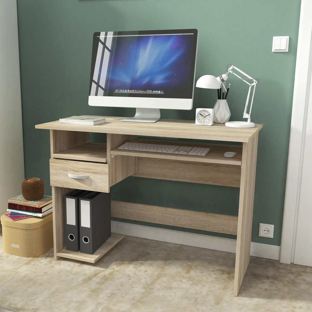 SCHREIBTISCH Biurka Eiche Sonoma 100 / 50 / 74cm - Eichefarben, Holz/Holzwerkstoff (50/100/74cm) - Feldmann-Wohnen