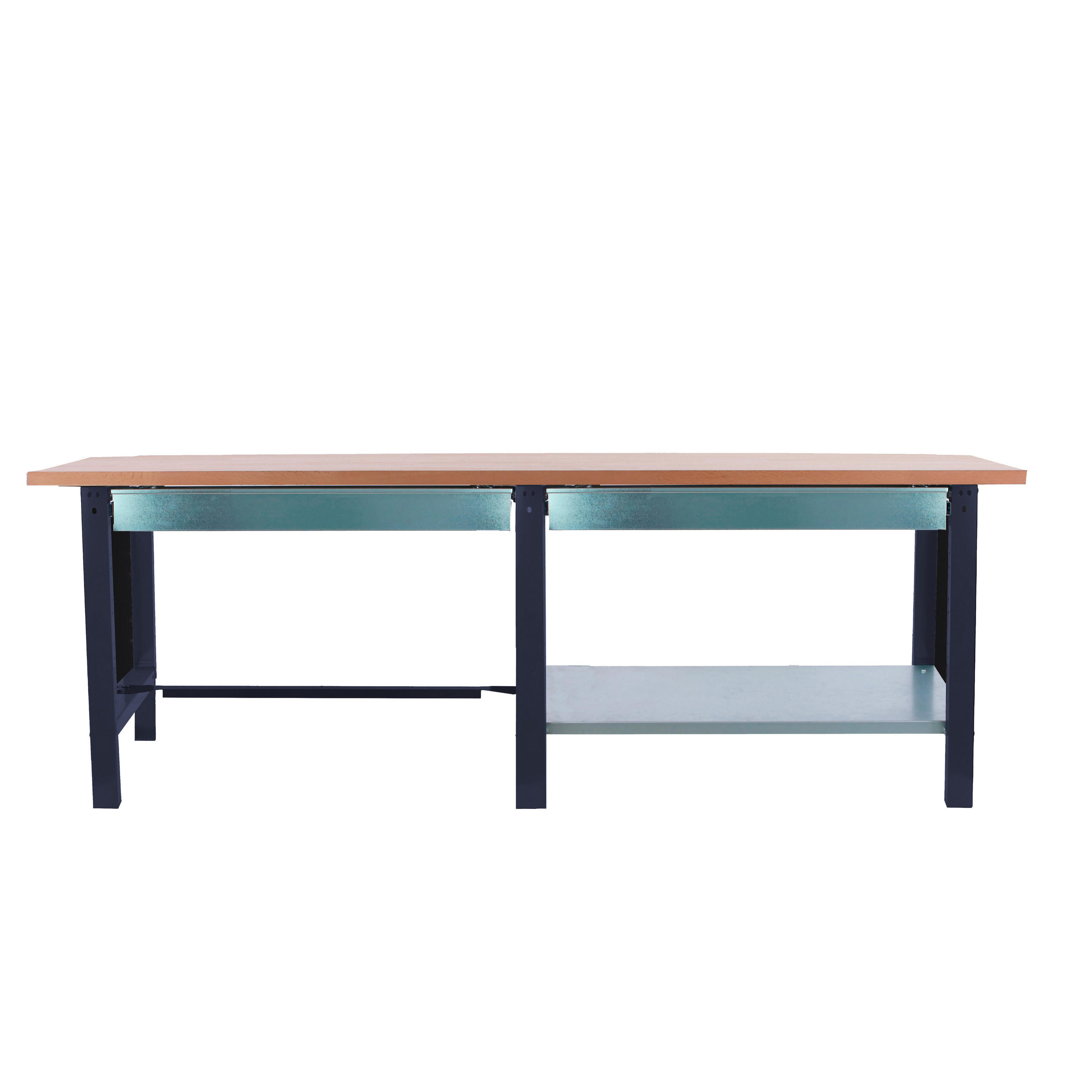 WERKBANK Buffalo Wood mit 2x Schublade HxBxT 86,5 x 260 x 75 cm Traglast 1000 kg Anthrazit - Anthrazit, Metall (260/86.5/75cm) - PROREGAL