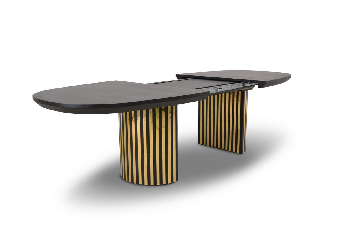 ESSTISCH STILO Ausziehbar 200 - 300 / 110 x 76 cm - Eichefarben/Schwarz, Holz (200/110/76cm) - MASSENO