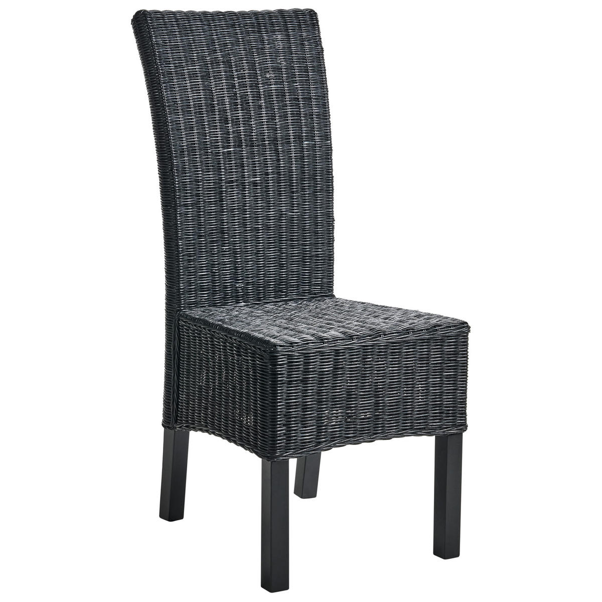 ESSZIMMERSTUHL 2er-Set Schwarz Andes - Schwarz, Naturmaterialen (43/105/50cm) - Beliani