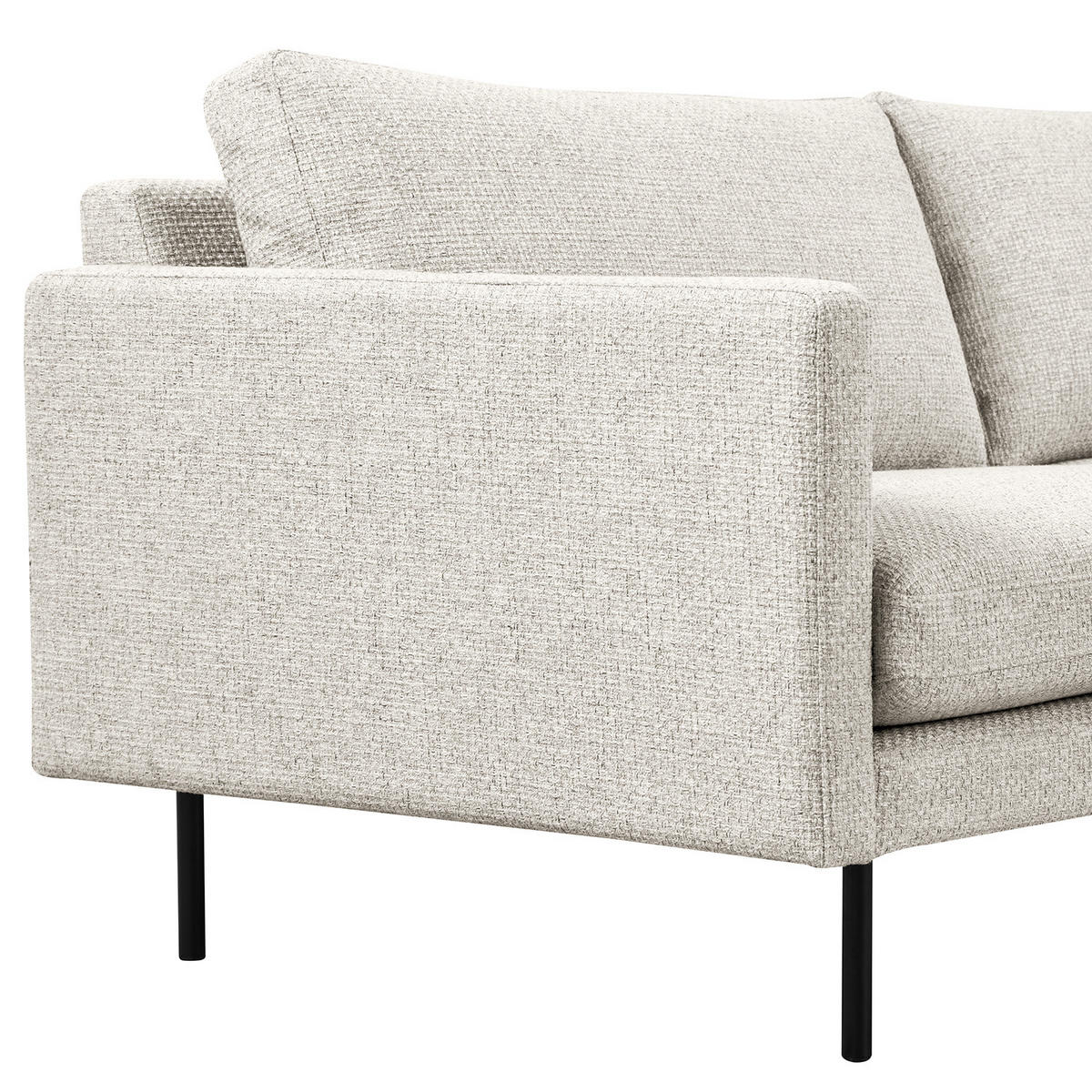 3-SITZER SOFA - Hellgrau, Textil/Metall (196/82/94cm) - home24