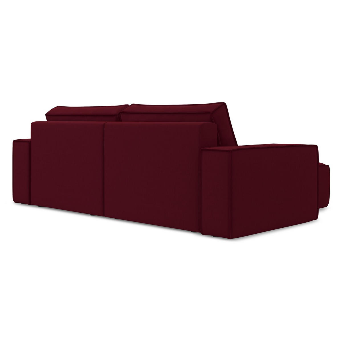 ECKSOFA mit Schlaffunktion Samt Stoff Rot - Bordeaux/Rot, Kunststoff/Textil (148/257cm) - LaMiaSofa