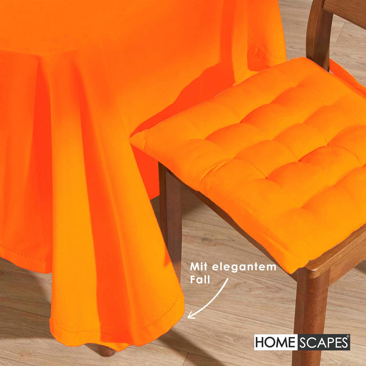 TISCHDECKE orange 137/228 cm, 100% Baumwolle - Orange, Textil (137/228cm) - Homescapes