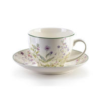 TASSE mit Untertasse Faccia Beige 15/15/8.5 cm Keramik - Beige, Keramik (0.25L) - Mondex