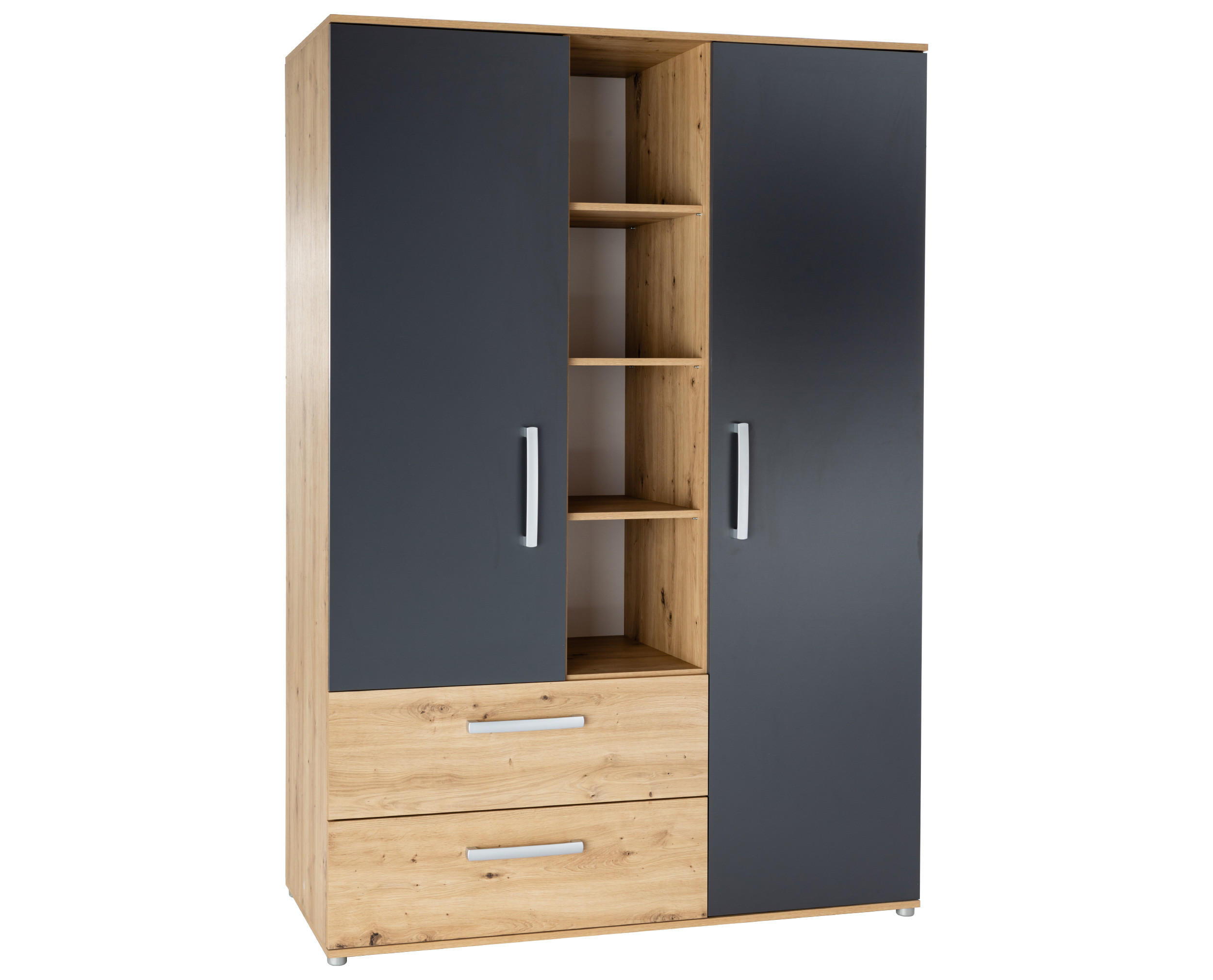 arthur berndt Kleiderschrank Anthrazit, Eiche Artisan 130x188x51 cm