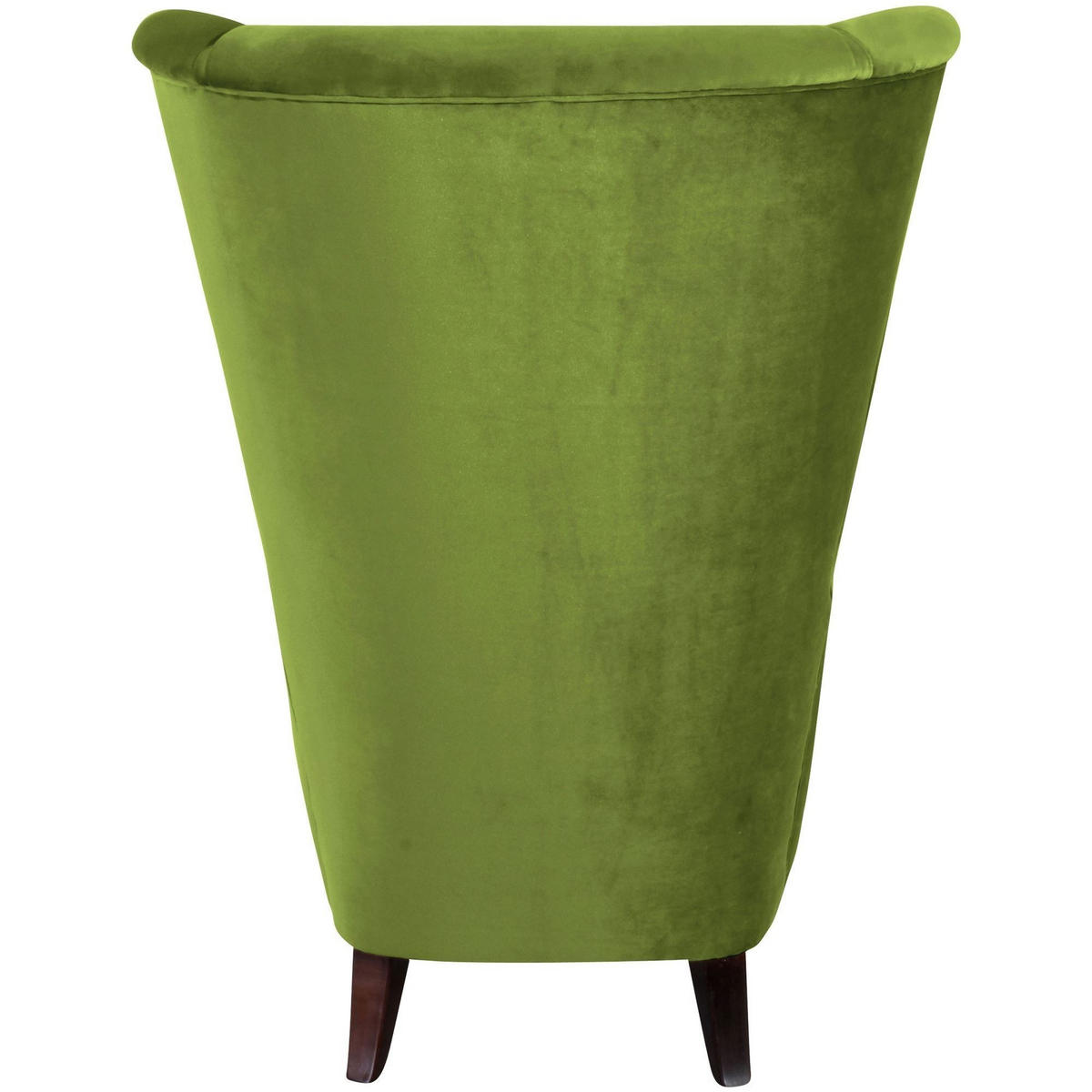 HOCHLEHNSESSEL Kailey Bezug Samtvelours Buche nussbaum dunkel / oliv - Grün, Kunststoff (96/122/89cm) - 58aufmkessel