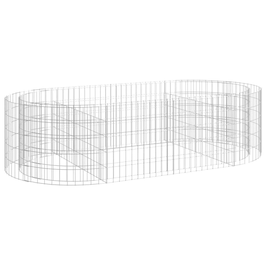 vidaXL Gabionen-Hochbeet Silber 200x50x100 cm