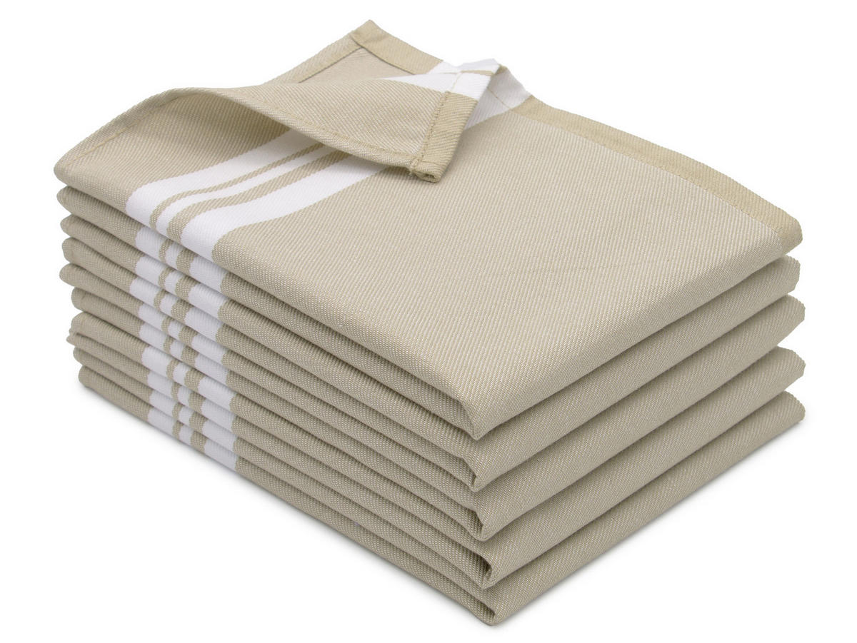 GESCHIRRTÜCHER, 5er-Set, 50x70 cm, 100% Baumwolle, Beige - Beige, Textil (50/70cm) - Zollner