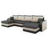 ECKSOFA Kris U - Hellgrau/Schwarz, Holz/Kunststoff (304/80/140cm) - MIRJAN24