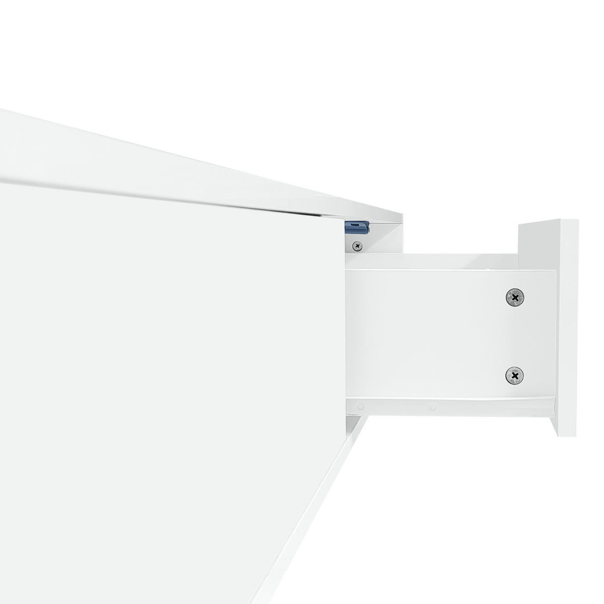 COUCHTISCH aus Spanplatte 115x55x34 cm Weiß mit 2 Schubladen und LED-Beleuchtung - Weiß, Holzwerkstoff (115/55/34cm) - IVMEU