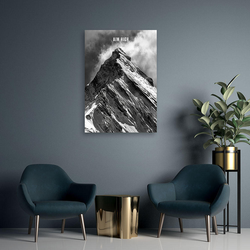 LEINWANDBILD Berge wollen hoch hinaus 80x120cm - Grau, Textil (80/120cm) - Feeby