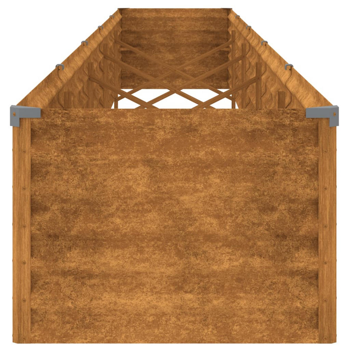 HOCHBEET aus Cortenstahl AKSEL | unten offen | 482x50x36cm - Braun, Metall (482/36/50cm) - DELUKE