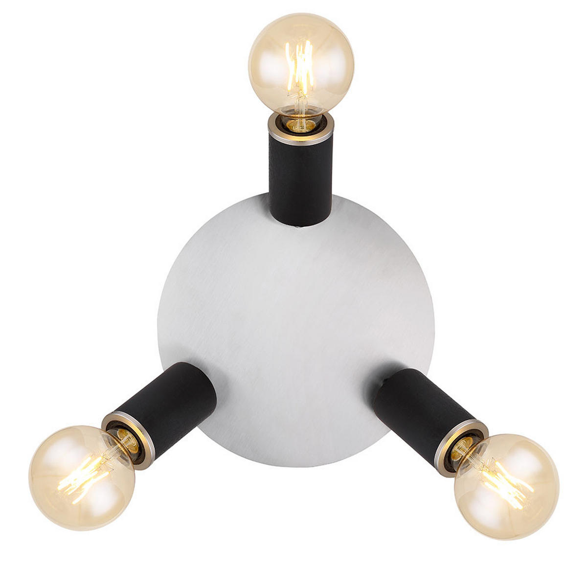 DECKENLEUCHTE Schwarz bewegliche Spots - Schwarz, Holz (28/28/18cm) - Globo Lighting