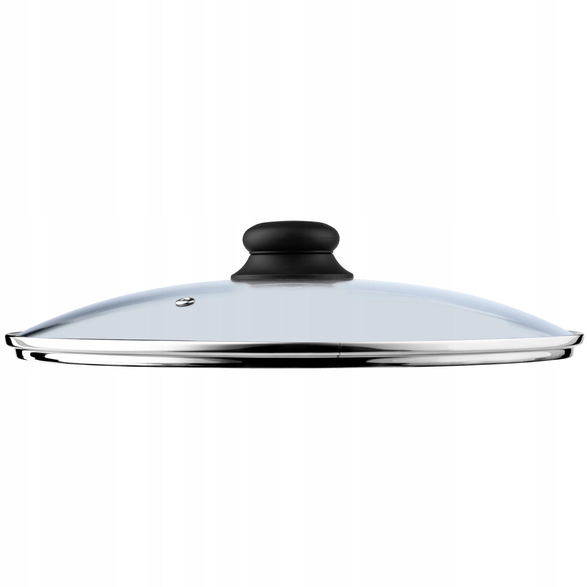 DECKEL mit Schwarz Silikongriff, 30 cm - Transparent, Glas (30cm) - KADAX