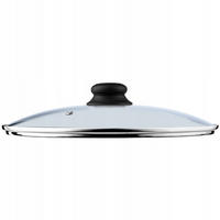 DECKEL mit Schwarz Silikongriff, 30 cm - Transparent, Glas (30cm) - KADAX