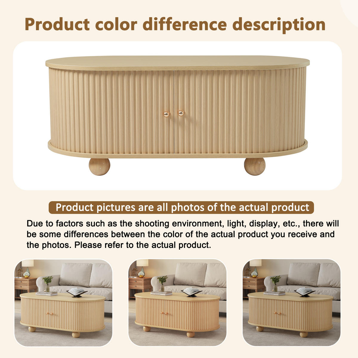 COUCHTISCH Holzfarben 100/50/40 cm - Naturfarben, Holzwerkstoff (50/100/40cm) - PANGIVO