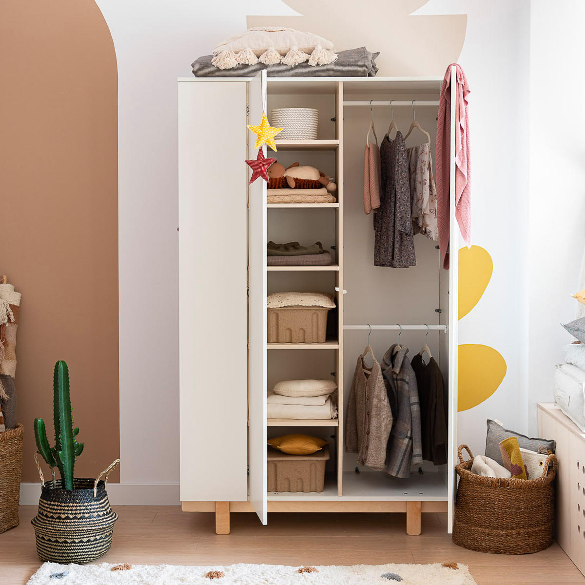 SKŘÍŇ 2DVEŘOVÁ Romy Bílá - bílá, kompozitní dřevo (115/190/50cm) - Petits-meubles