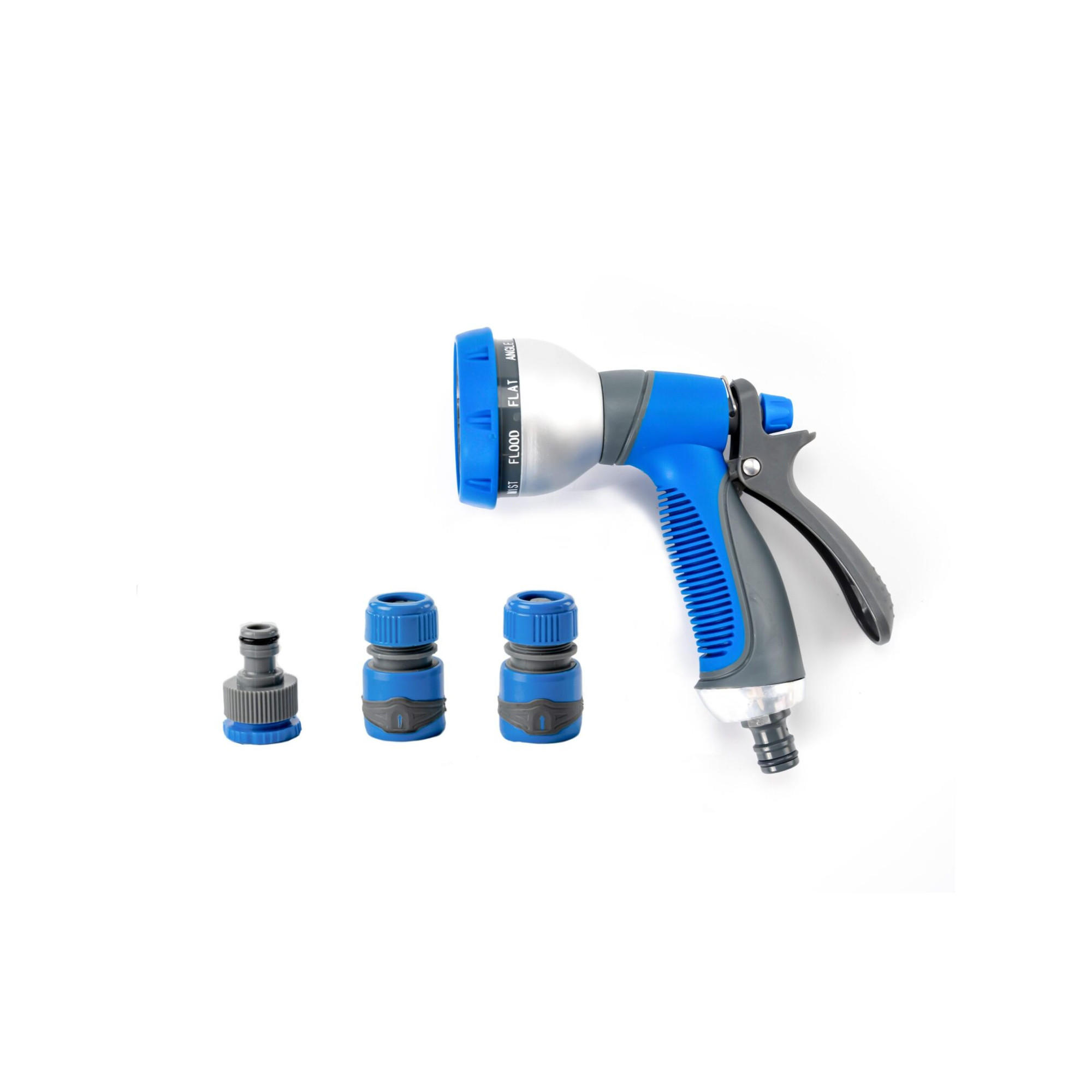 SPRITZPISTOLE - 9 Düsen - Komplettset mit Soft-Touch-Spritzrohranschlüssen - Blau, Kunststoff (5/17/22cm) - SUAN